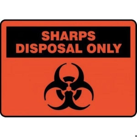 Accuform Safety Sign SHARPS DISPOSAL ONLY 10 in MBHZ521VS